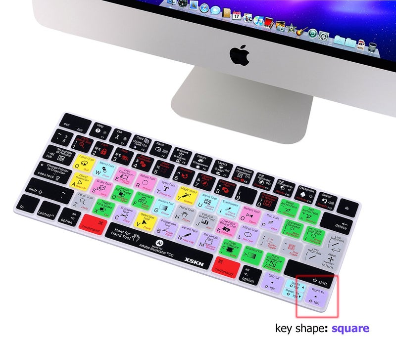 XSKN Illustrator Shortcut Silicone Keyboard Cover Skin for Apple 2015 Released Magic Keyboard A1644 MLA22LL/A MLA22B/A (Not fit for Other Models) - Image 3